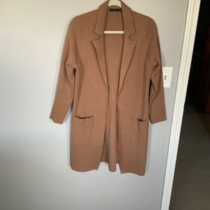 Camel sweater coat size small